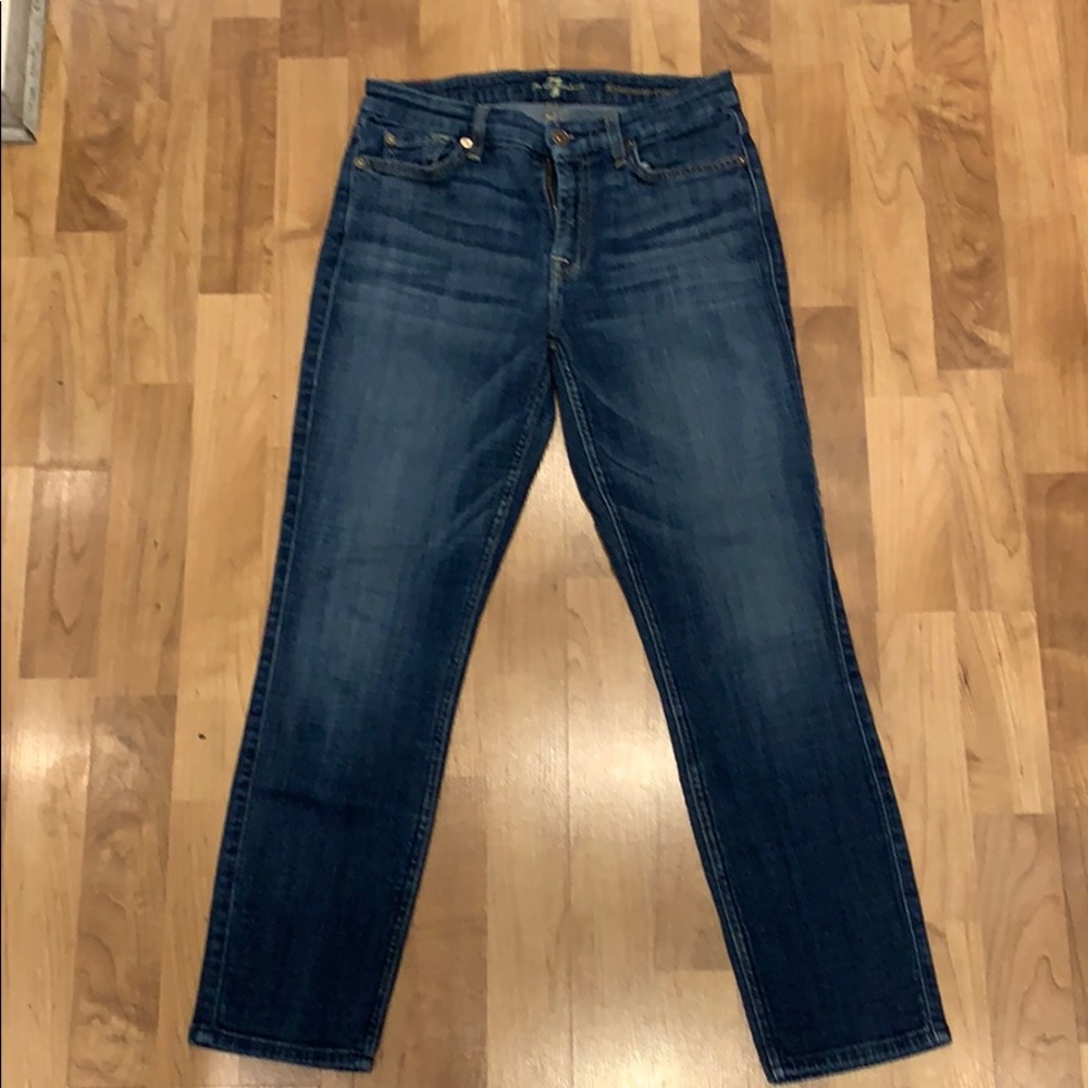 These are a size 28 women’s jeans 7 for Mankind